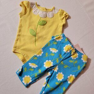 Gymboree Daisy Giraffe NWT 0-3 month pants, Used 3-6 month Bodysuit set. Mixed